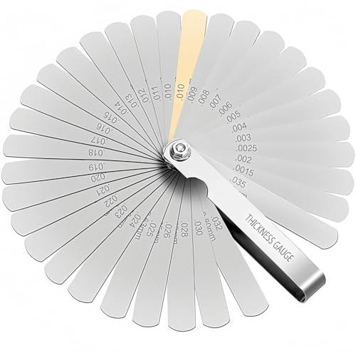 SHSHbuy Galgas de Espesores,Calibre de Espesores,32 Cuchillas Métrica e Imperial Herramienta,Gap Gage para Medir Ancho o Espesor de La Brecha