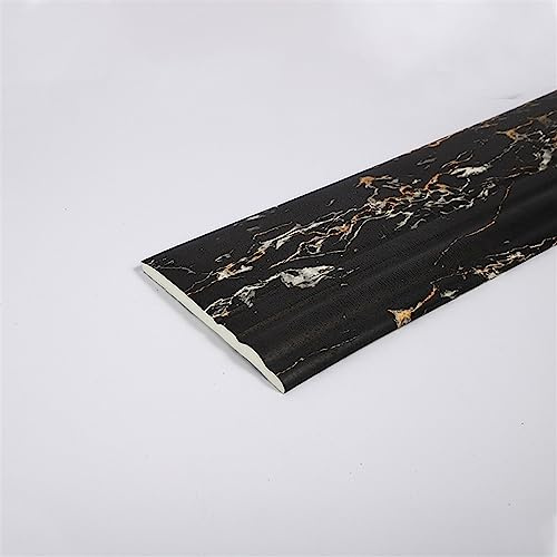 Självhäftande väggkantremsa, Flexibel fotlist, skala och sticka gummilister, härdad självhäftande stolskena, 4 tum(Black Woodgrain 2)