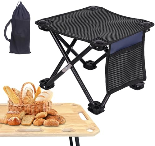 Tabouret Portable - Chaise Pliante Rétractable De Grande Taille, Camping, Randonnée, Pêche | Siège De Voyage Extérieur Léger, Banc D'utilité Télescopique Avec Support De Charge De 150 Kg Pour
