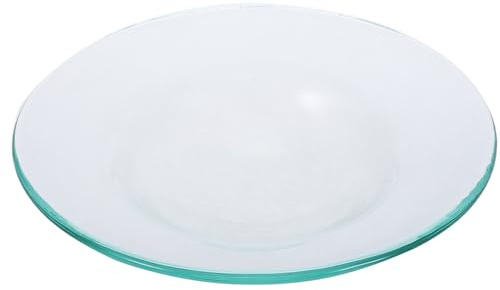 ERINGOGO Piatto Scaldacera Trasparente per Bruciatore a Olio 8 Cm in Materiale Sicuro Riutilizzabile per Aromaterapia Casa e Profumazione D’Ambiente