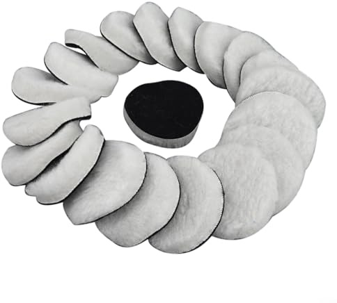 ZWEquipint 20 almohadillas de pulido de lana de 3 pulgadas para pulir y encerar automóviles, 75 mm de diámetro con respaldo, para máquinas pulidoras