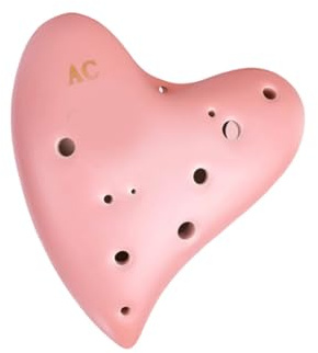 Conjunto Instrumentos Ocarina Ocarina C Major De Cerámica Rosa Claro 12 Agujeros Instrumento Principiante/Profesional Soda Melocotón