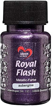 Ideen mit Herz Royal Flash, Acryl-Farbe, metallic, mit feinsten Glitzerpartikeln, 50 ml (aubergine)