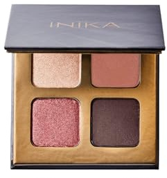 INIKA Eyeshadow Quad - Flowers | Blendable, Natural Mineral Pigments, Pink Neutral Tones, Long Lasting, Matte and Shimmer