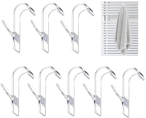 NOLACE 8 Pièces Crochet Seche Serviette Salle de Bain Crochet Sèche Serviette Crochets Radiateur Seches Serviettes Crochets Radiateur Seches Serviettes pour Tous les Radiateurs Standards (transparent
