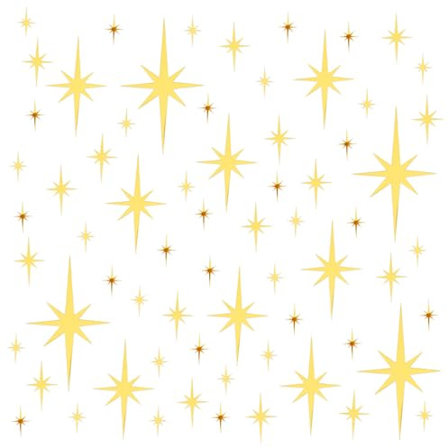 YUXIANLB Lot de 92 autocollants muraux en acrylique 3D amovibles en forme d'étoile dorée pour salon, chambre à coucher, 5 tailles