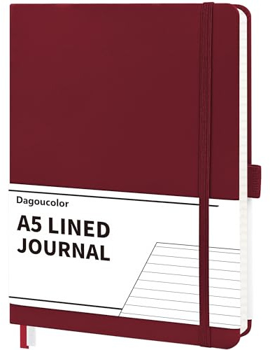 DagouColor Notebook A5, 90 Sheet, 120GSM - Red, Lined