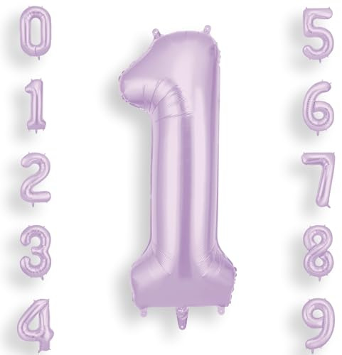 AOOSU Purple Helium Balloons, 40 Inches Number Balloons 1, Foil Birthday Balloon for Birthday Anniversary Wedding Party Decorations Celebration Supplies for Girls Women Men Boys