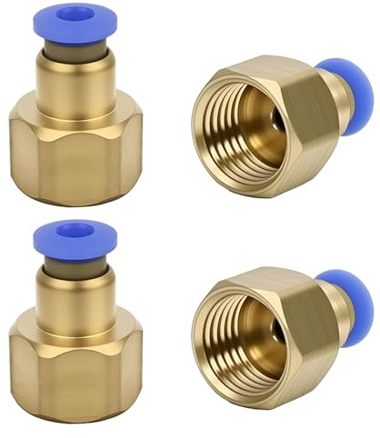 IGXX 4 Pièces Raccord Pneumatique 4mm à 1/4 BSPT, Connecteur Rapide en Laiton