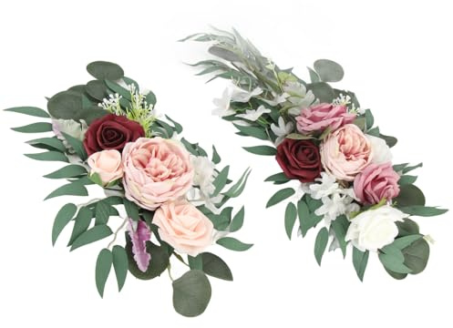 Gugxiom Fiori Artificiali per Nuziale, Splendidi Festoni di Fiori per Lo Sfondo del Matrimonio, per la Decorazione dello Sfondo del Ricevimento, Perfetti per la Decorazione del Giardino della Festa