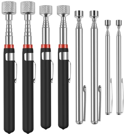 Bosiyrggrl Outil de Ramassage Magnétique Télescopique, Bâton Magnétique Extensible, Bâton Magnétique pour les Endroits Difficiles D'Accès, les Drains D'Évier, la Mécanique, L'Automobile
