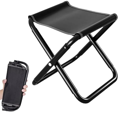 HUQINXIN Sgabello Pieghevole Portatile,Sedile Piccolo Pieghevole,Sedia Pieghevole Portatile per Campeggio, per Viaggi, Escursioni, Picnic, Campeggio, Pesca
