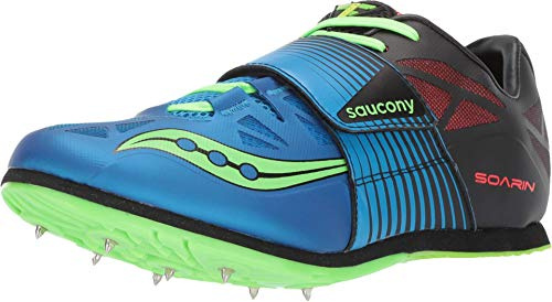 Saucony mens Soarin J2 Track Shoe, Blue/Slime, 12.5 US