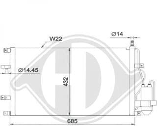 Kondensator, Klimaanlage DIEDERICHS Climate von Diederichs (DCC1874) Kondensator Klimaanlage Klimakühler, Klimakühler, Klimakondensator