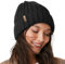 FURTALK Womens Knit Beanie Hüte Double Layer Baumwolle gefüttert Chunky Winter Slouch Style Cap, Schwarz, Einheitsgröße