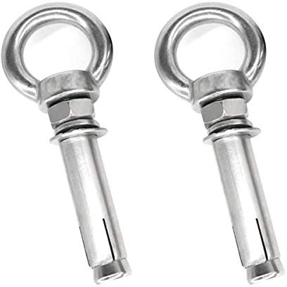 KINDOYO M6 Expansionsschrauben Ankerbolzen - Edelstahl Ringschraube Expansions Schraubenbolzen Bolzenanker, Silber, M6x120-2pcs