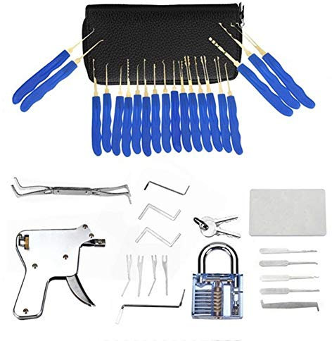 ZHAOW Set Grimaldelli, 40pezzi Set di Strumenti di Riparazione Manuale della Serratura con Chiari Blocchi per Esercitazioni e Addestramento per Il Lockpicking Grimaldello a Pistola Lock Picks Set