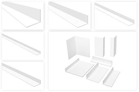 HEXIM Winkelprofile ungleichschenklig weiß - PVC Kunststoffwinkel, Auswahl Maße & Stärke - (HJ 394, 60x30 mm) Fenster Abdeckleisten L-Profil Eckleiste