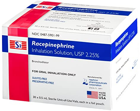 Nephron Pharmaceutical 12458900 S2 Solución de inhalación de racepinefrina - Paquete de 30