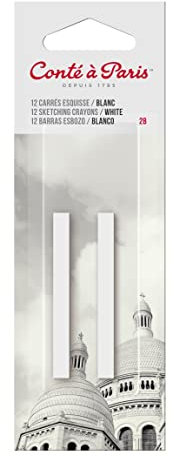 Conté à Paris 750397 Carré Skizzen Kreiden mit hoher Lichtechtheit aus hochwertigen Pigmente für Skizzen, Zeichnungen und Portraits - 2er Set Carré Weiß 2B
