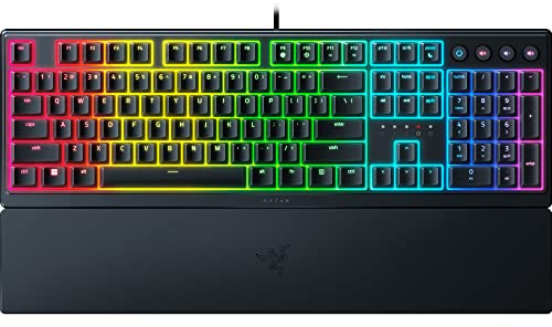Razer Ornata V3 Gaming Keyboard: Low-Profile Keys - Mecha-Membrane Switches - UV-Coated Keycaps - Backlit Media Keys - 10-Zone RGB Lighting - Spill-Resistant - Magnetic Wrist Wrest - Classic Black