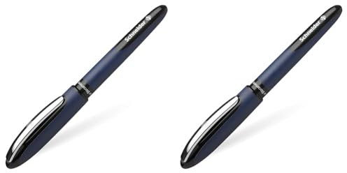 Schneider 78301 One Business Tintenroller (Dokumentenecht mit 0,6 mm Strichstärke und Ultra-Smooth-Spitze,Made in Germany) Germany 1er Blisterkarte, schwarz (Packung mit 2)
