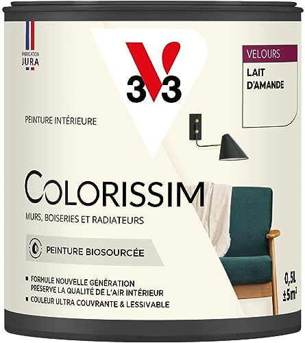 V33 Peinture multi-supports Colorissim® Lait d'amande Velours 0,5L