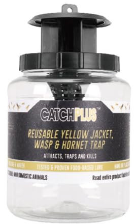 Piège à guêpes et frelons - VENTEO - Un appât Inclus - Utilisation extérieure - Réutilisable - Respectueux de l'environnement - Piège à Suspendre ou Poser sur Le Sol - Noir