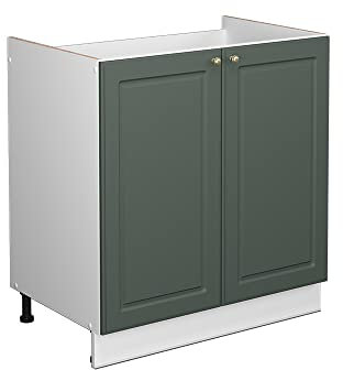 Vicco Waschbeckenunterschrank Fame-Line, Grün-Gold Landhaus/Weiß, 80 x 81.6 cm ohne Arbeitsplatte