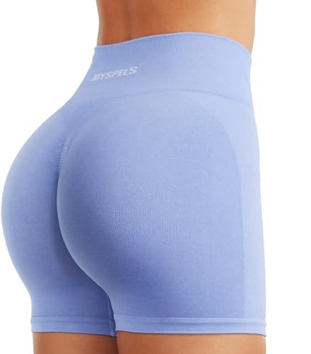 JOYSPELS Scrunch Bums Gym Shorts for Women - Seamless Gym Cycling Yoga Ladies,Soft Smooth Running Shorts,Booty Bums Lifting Short for Women -Hydrangea-XL Purple