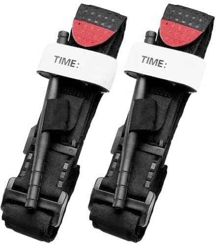 SSKHE 2 Pièces Garrot, Garrot portable, Bandage hémostatique d'urgence, équipement de premiers soins pour sports de plein air escalade entraînement militaire