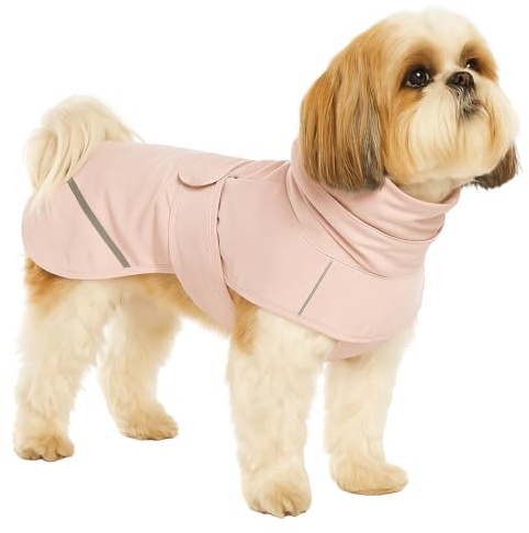 Flamingo Hundemantel Winter – Cujo Rosa – XS 35cm – warm & modisch – Polyester – isothermische Innenschicht – wasserabweisend – reflektierende Streifen – Klettverschluss – Geschirröffnung