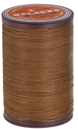 Kvartsman Lädergarn vaxat, 0,55 mm x 80 m, rund vaxtråd, sadelgarn, polyestergarn för lädersömnad, bokbindning, reparation, flätade armband, sadelbrunt