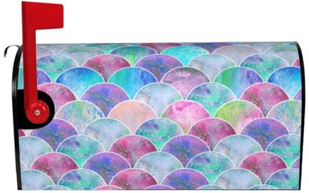 Copertura impermeabile per cassetta delle lettere con magneti pesce squame oceano stampa cassetta delle lettere involucri per cassette postali 65 x 53 cm