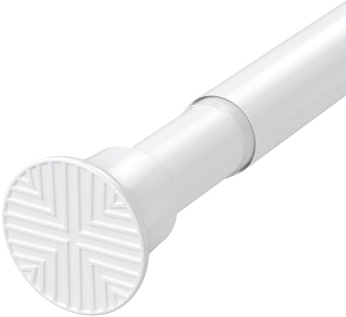 Fvonzn Teleskop-Gardinenstange ohne Bohren (70-101 cm): Rostbeständige und extra stabile Klemmstange für Fenster, Küche, Wohnmobil，Weiß