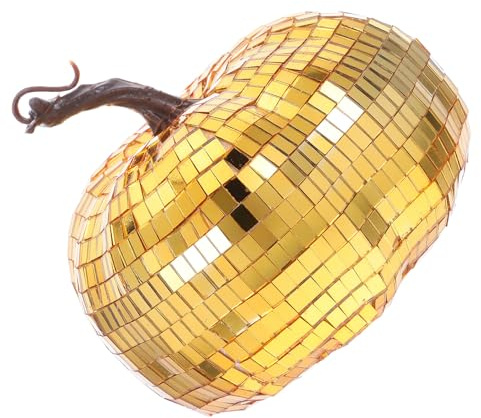 jojofuny Zucca Artificiale Forma di Palla da Discoteca Effetto Specchio Glitterato Decorazione Autunnale per Halloween e Ringraziamento Adatta Varie Ambientazioni