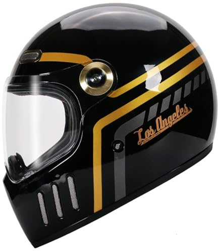 Casco De Moto Integrales Vintage con Visera Casco Integrales Motocicleta Modular para Mujeres Y Hombres Cascos Protector De Motocross Transpirable Y Cómoda DOTECE Homologado L,M=57~58CM