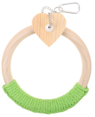 FOMIYES Columpio Grande Redondo para Loros y Periquitos Columpio de Escalada y Masticar con Soporte de Madera y Cuerda de Algodón para Jaulas Accesorio para Aves y Juegos Interiores