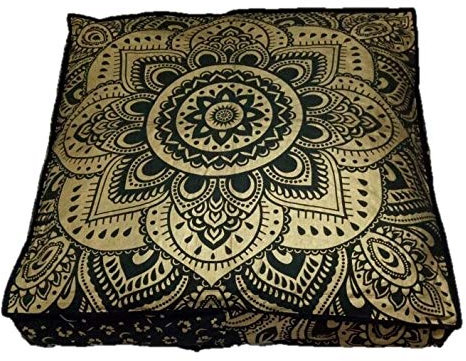 Grande Grande Mandala Cuadrado Suelo Funda De Almohadón Puf meditación Cojín Asiento Hippie Colores Decorativos Boho Bohemio Cama para Perro Indio