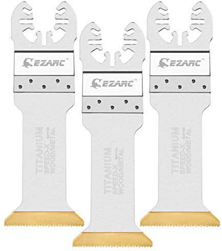 EZARC Titanium Oscillating Multitool Accessory Extra-Long Power Cut Saw Attachment Quick Release Tool Accessory Fast Speed Cutting for Wood, Metal and Hard Material, 3-Pack