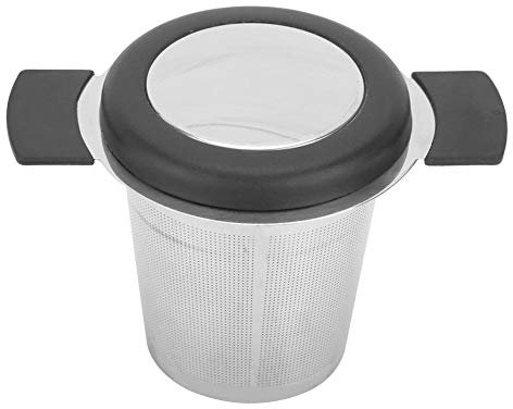 Fdit 304 Edelstahl Teesieb Mesh Sieb Mit Deckel Doppelgriffe Zum Aufhängen an Teekannen Tassen Feinmaschiges für Losen Tee und Kaffee MEHRWEG VERPAKUNG