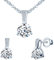 Yumilok Damen Schmuckset Halskette mit Zirkonia Anhänger & Damen Ohrstecker Ohrringe aus 925 Sterling Silber für Frau Mädchen