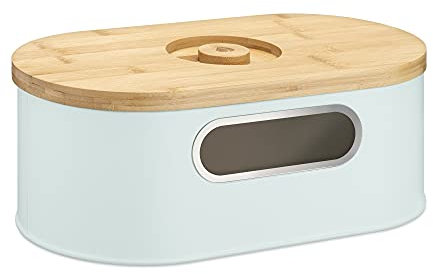 Navaris Brotkasten mit Deckel aus Holz - Brotbox zur Aufbewahrung inkl. Schneidebrett - Brottopf Küche mit Holzdeckel - Brot Dose Bambus oval