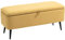 HOMCOM Banco de Almacenamiento Taburete de Almacenaje Tapizado en Lino con Tapa Abatible y Patas de Acero para Dormitorio Salón Entrada Carga 150 kg 101x38,5x44,5 cm Amarillo