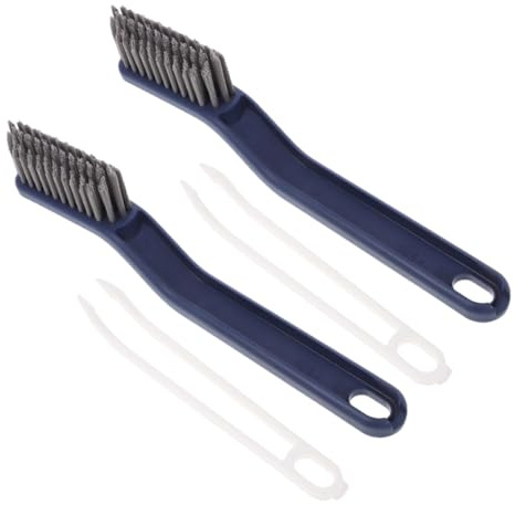 COLLBATH Cepillo de Limpieza Multifuncional Plástico Resistente para Cocina y Baño 2 Piezas Cerdas Duras Azul Limpieza Profunda en Encimeras y Estufas Adecuado para Grietas y Hornos
