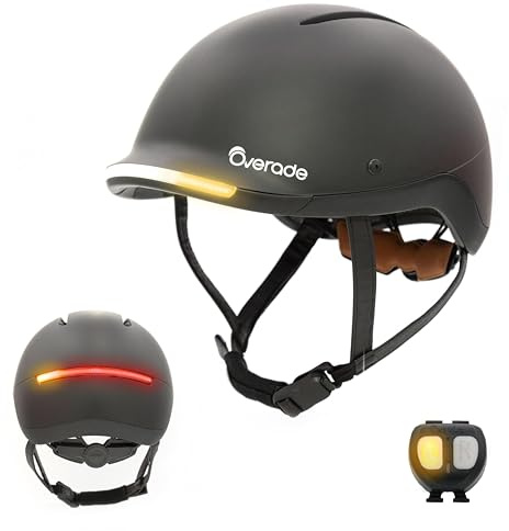 Overade Innovation - 'LIFE' Helmet for Bicycle And Scooter, with Powerful Front/Rear Light, Including Oximote Flashing Remote Control, One Size fits all.