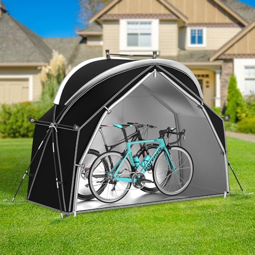 Raoot - Tienda de bicicleta portátil de tela Oxford 210D, impermeable, resistente al desgarro, funda para bicicleta con ventana de ventilación y bolsillos 200 x 80 x 145 cm