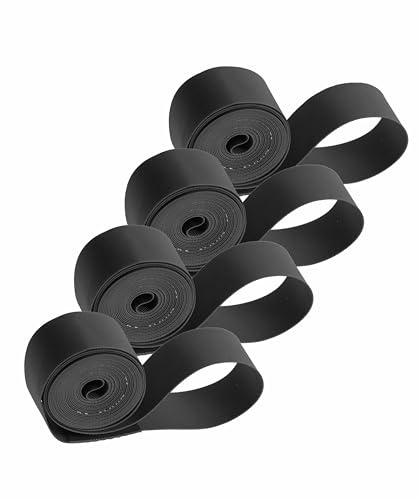 FAMEX RIDE 4Pcs Premium PVC Bike Tire Rim Tape, Bicycle Inner Tube Protection Pad, Mountain Bike Tire Liner, RED (26)