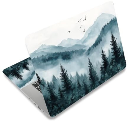 PLIGREAT Pegatinas para piel de ordenador portátil de Misty Forest, aptas para portátiles de 12, 13, 13, 14 y 15 pulgadas, universal, extraíble, vinilo, portátil, pintura de paisaje, pintura, arte
