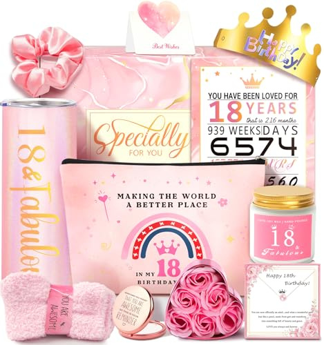 Awfrky Cadeaux d'anniversaire pour filles de 18 ans | Cadeaux uniques de 18e anniversaire pour fille, nièce, petite-fille, petite amie, fille, 17 ans et fabuleux décorations cool